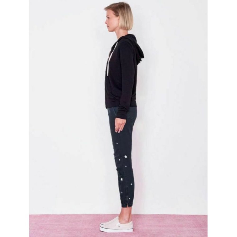 Sundry Anthropologie Size Small 1 Zip Hoodie French Terry Jacket in Black NEW - Picture 3 of 12